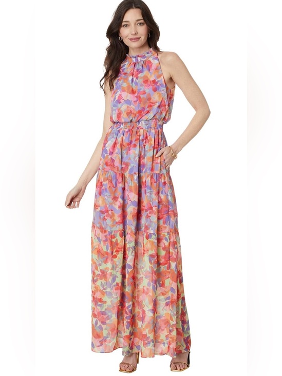 Vince Camuto Dresses & Skirts - Vince Camuto Floral Halter Maxi Dress in Multicolor Sz 6 Garden Party Wedding